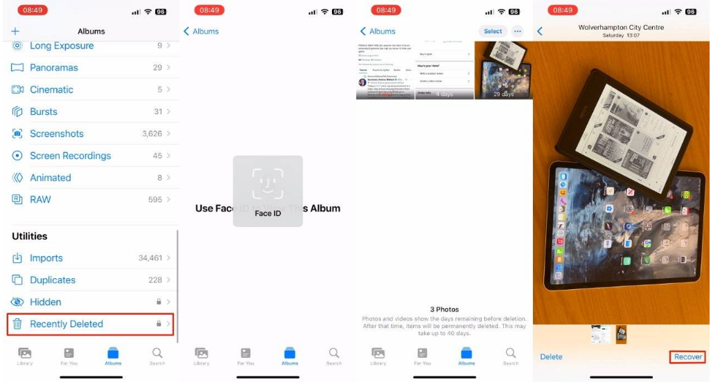 汉中苹果14维修分享 iPhone14 上恢复已删除的照片 
