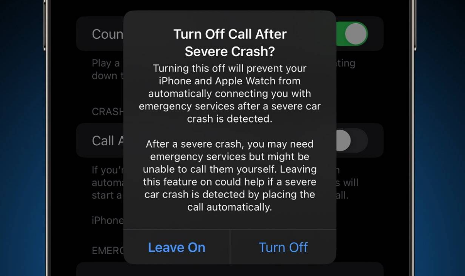 汉中苹果14维修分享 iPhone 14 和 Apple Watch 上关闭崩溃检测 